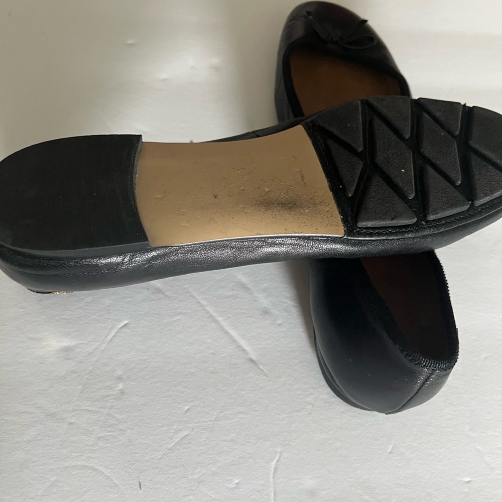 Tory Burch Black Ballet Flats with Gold Accent - Picture 3 of 9